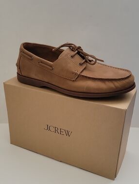 J. Crew Men Leather Boat Shoe